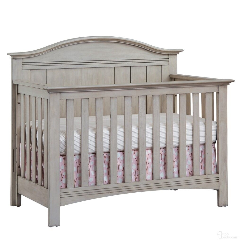 The appearance of Chandler 4 In 1 Convertible Crib In Stone Wash designed by Soho Baby in the transitional interior design. This stonewash piece of furniture  was selected by 1StopBedrooms from Chandler Collection to add a touch of cosiness and style into your home. Sku: 44011930. Material: Wood.