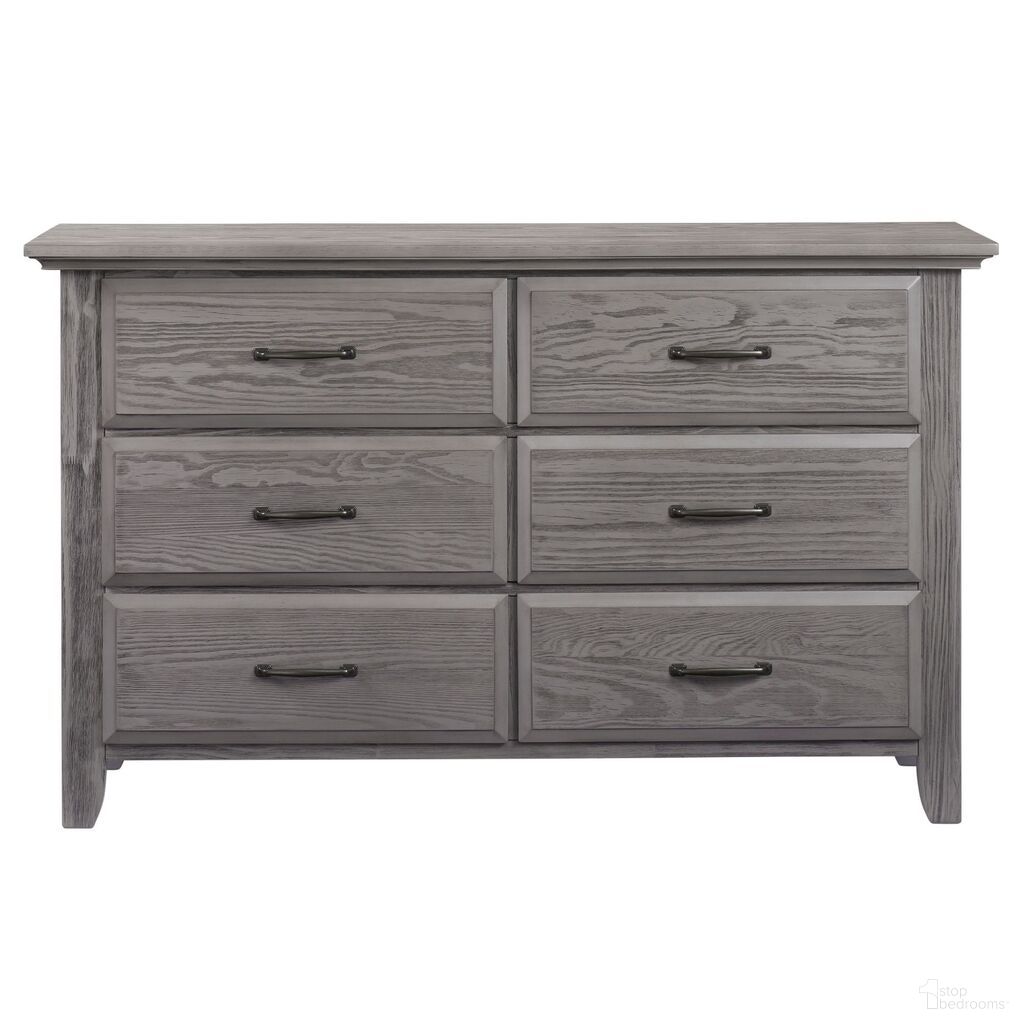 The appearance of Chandler 6 Drawer Dresser In Graphite Gray designed by Soho Baby in the transitional interior design. This graphite gray piece of furniture was selected by 1StopBedrooms from Chandler Collection to add a touch of cosiness and style into your home. Sku: 44036530. Material: Wood.