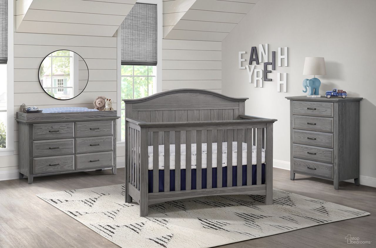 The appearance of Chandler Convertible Kids Bedroom Set In Graphite Gray designed by Soho Baby in the transitional interior design. This graphite gray piece of furniture was selected by 1StopBedrooms from Chandler Collection to add a touch of cosiness and style into your home. Sku: 44011530;44022530. Material: Wood.