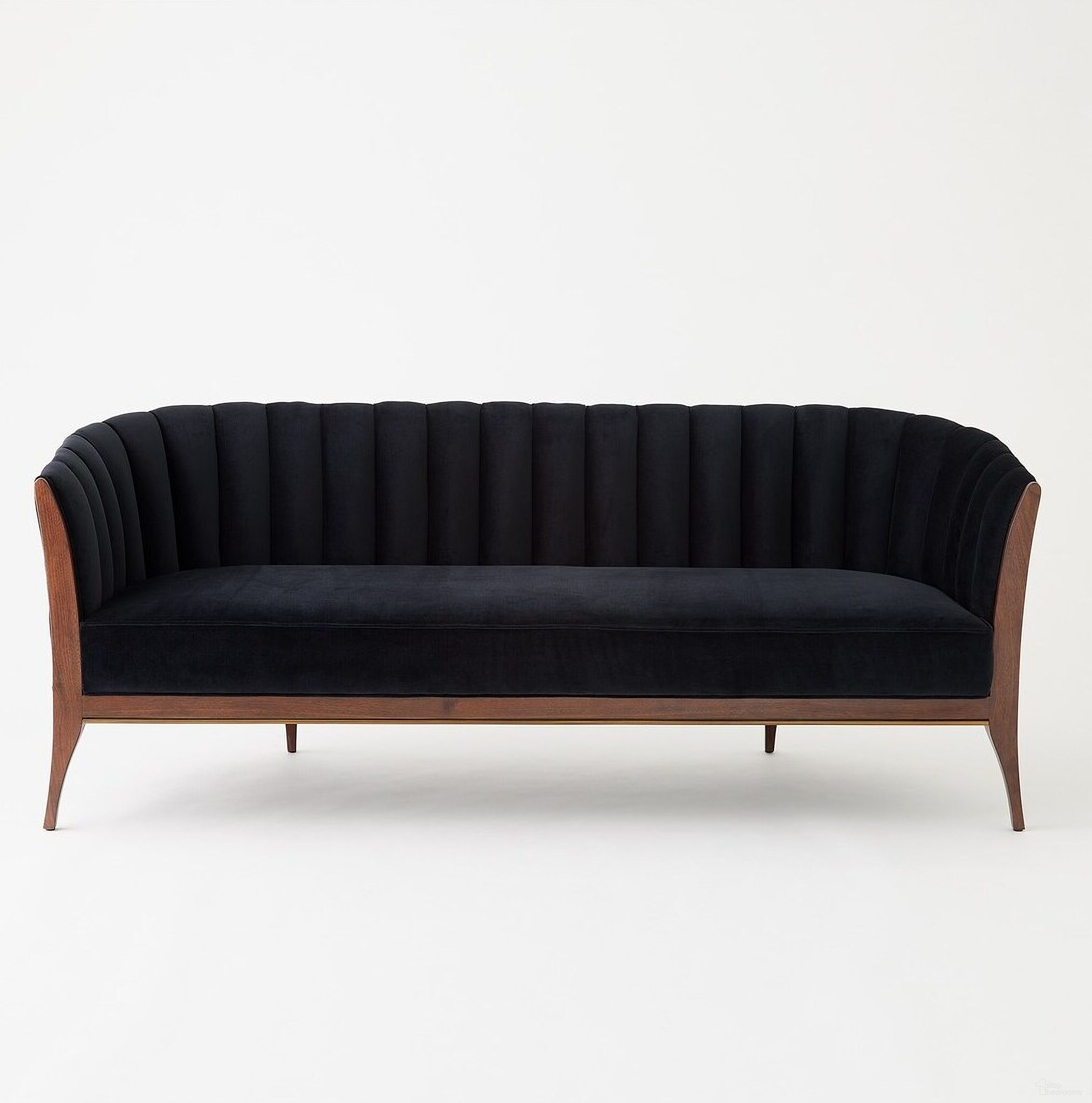 The appearance of Channel Back Sofa In Black and White designed by Global Views in the modern / contemporary interior design. This black/white piece of furniture was selected by 1StopBedrooms from to add a touch of cosiness and style into your home. Sku: 2744. Material: Ceramic.