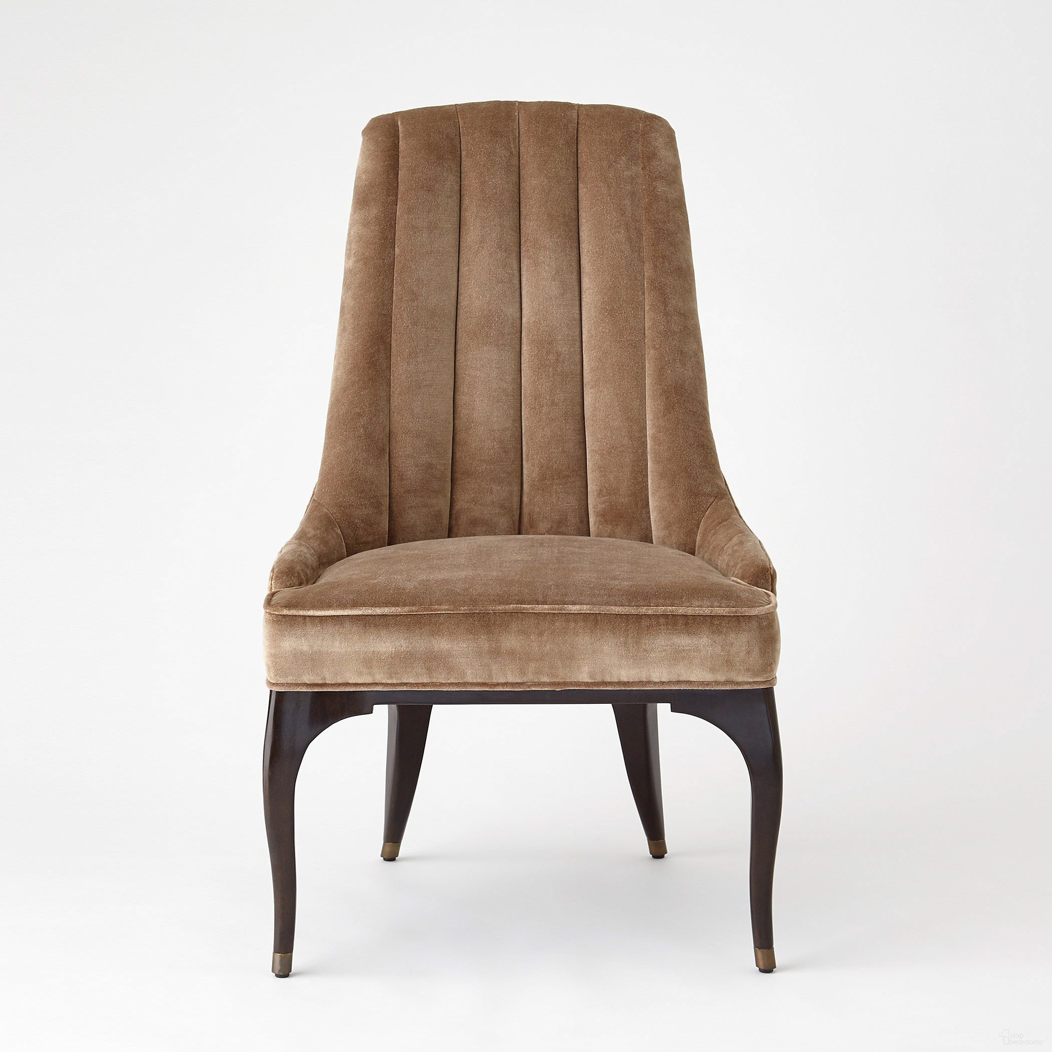 The appearance of Channel Tufted Dining Chair In Mushroom designed by Global Views in the modern / contemporary interior design. This brown piece of furniture was selected by 1StopBedrooms from Channel Collection to add a touch of cosiness and style into your home. Sku: 2724. Material: Wood. Chair Type: Side Chair.