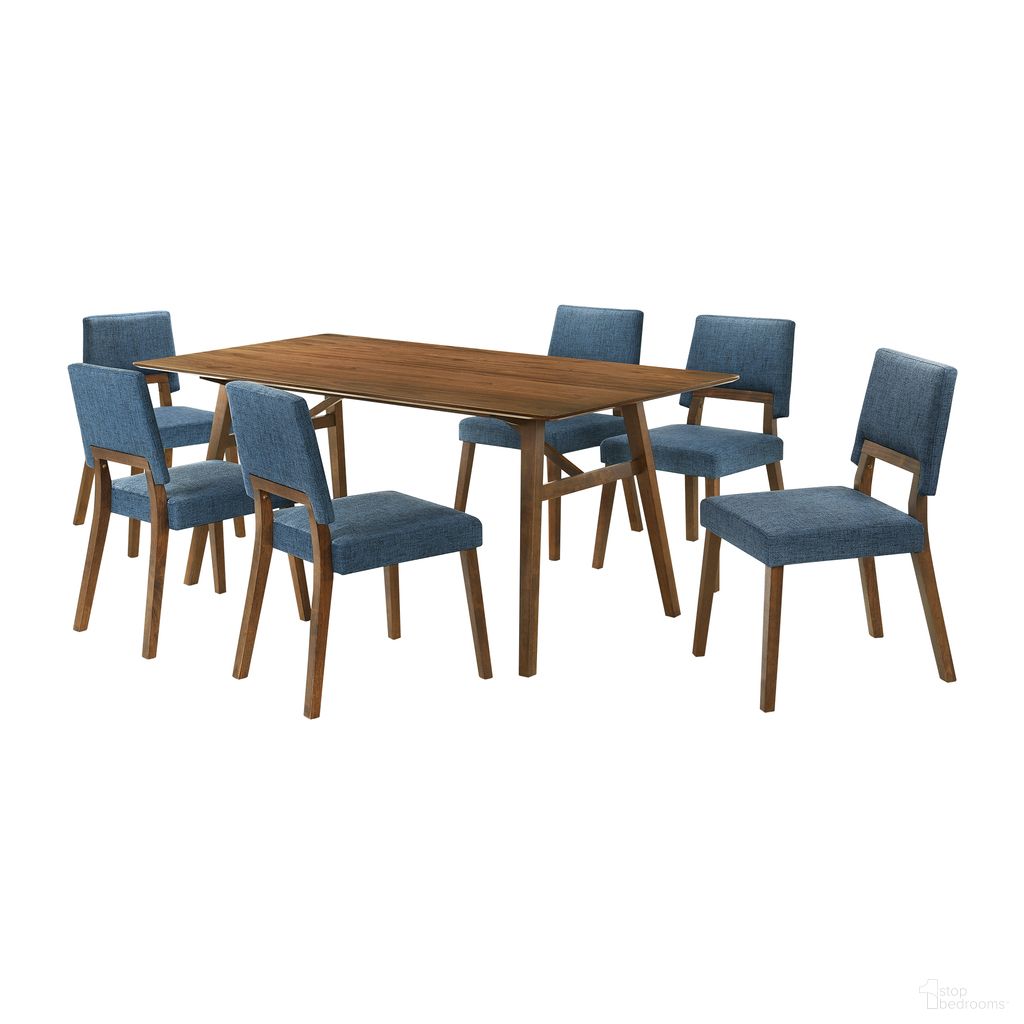 The appearance of Channell 7 Piece Wood Dining Table Set In Blue designed by Armen Living in the transitional interior design. This blue piece of furniture was selected by 1StopBedrooms from Channell Collection to add a touch of cosiness and style into your home. Sku: LCCHCHWABLU;LCCHCHWABLU;LCCHCHWABLU;LCCHTBLWA. Material: Wood.