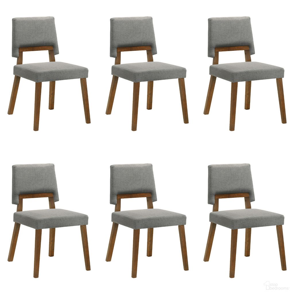 The appearance of Channell Dining Chair Set of 6 In Walnut and Charcoal designed by Armen Living in the transitional interior design. This walnut and charcoal piece of furniture  was selected by 1StopBedrooms from Channell Collection to add a touch of cosiness and style into your home. Sku: LCCHCHWACH;LCCHCHWACH;LCCHCHWACH. Material: Fabric. Chair Type: Side Chair.