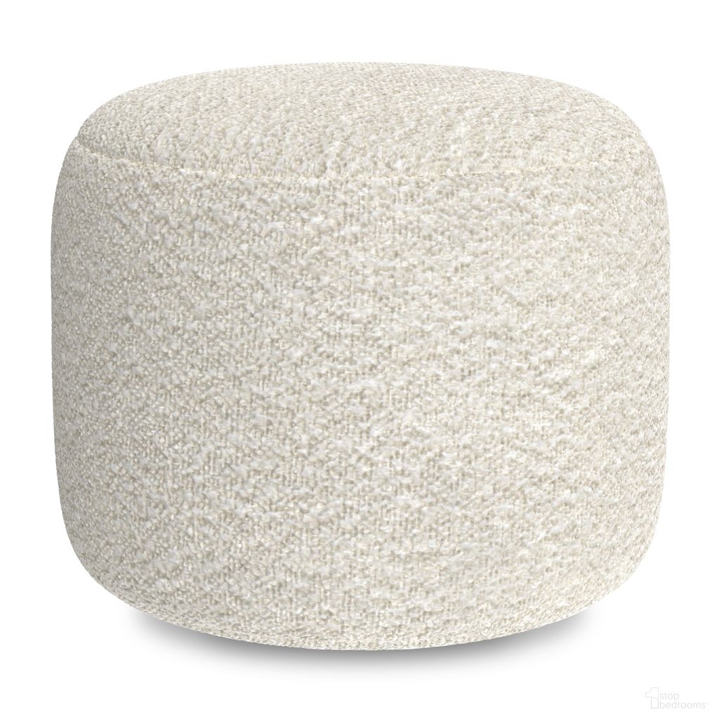 The appearance of Chantal Round Pouf In White designed by Simpli Home in the modern / contemporary interior design. This white piece of furniture was selected by 1StopBedrooms from Chantal Collection to add a touch of cosiness and style into your home. Sku: AXCPF-85RD-WH. Material: Boucle.