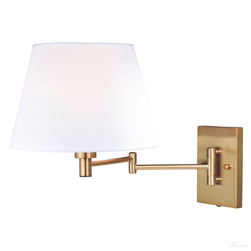 The appearance of Chapeau Instalux Swing Arm Wall Light In Natural Brass designed by Vaxcel in the transitional interior design. This natural brass piece of furniture was selected by 1StopBedrooms from Chapeau Collection to add a touch of cosiness and style into your home. Sku: W0261. Material: Steel.