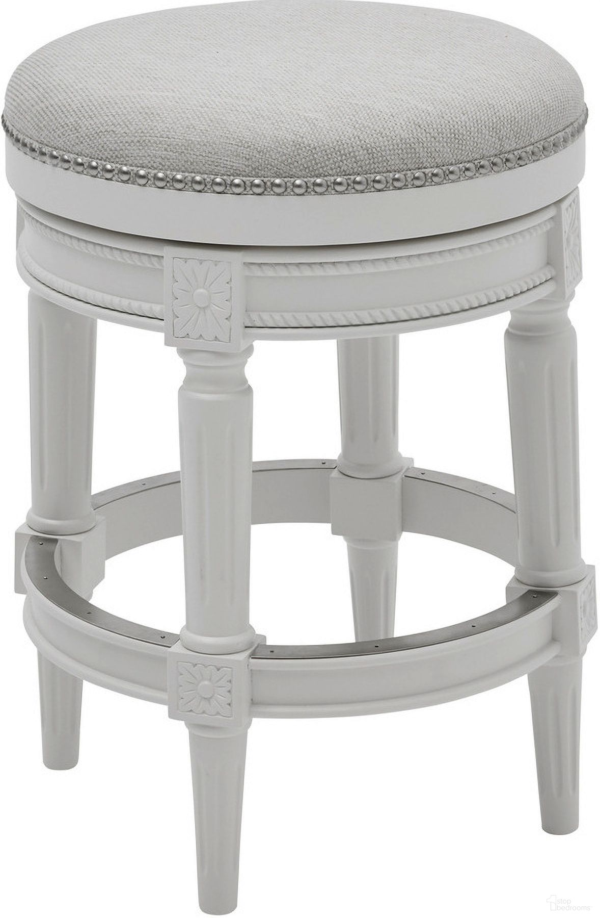 The appearance of Chapman 26 Inch Wood Backless Counter-Height Swivel Barstool In Farmhouse White and Gray designed by New Ridge Home Goods in the country / farmhouse interior design. This farmhouse white/gray piece of furniture was selected by 1StopBedrooms from Chapman Collection to add a touch of cosiness and style into your home. Sku: NR107184-FCS-AW. Material: Hardwood.
