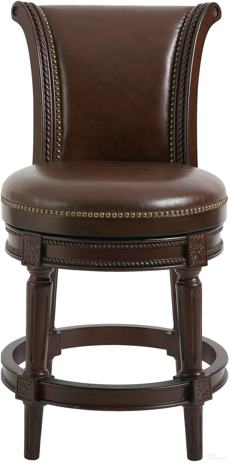 The appearance of Chapman 26 Inch Wood Counter-Height Swivel Barstool with High-Back In Espresso and Dark Brown designed by New Ridge Home Goods in the transitional interior design. This espresso/dark brown piece of furniture was selected by 1StopBedrooms from Chapman Collection to add a touch of cosiness and style into your home. Sku: NR100432-PCS-MH. Material: Hardwood.
