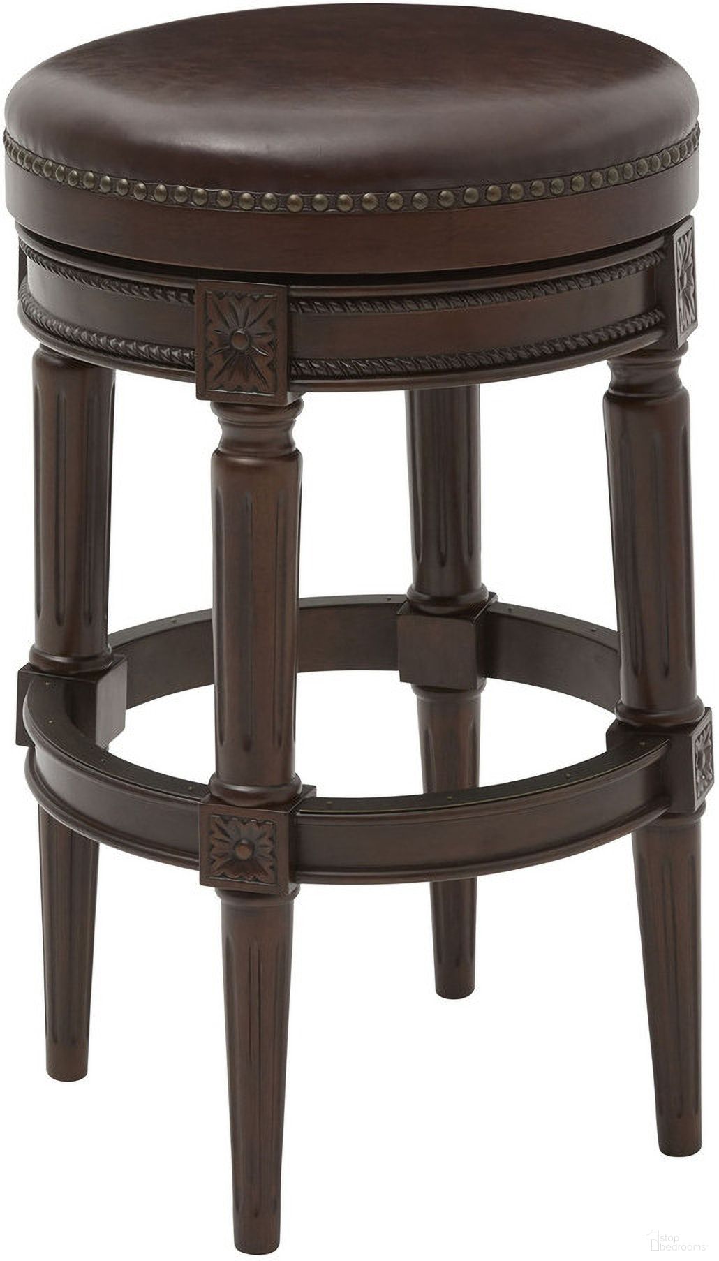 The appearance of Chapman 31 Inch Wood Backless Bar-Height Swivel Barstool In Espresso and Dark Brown designed by New Ridge Home Goods in the country / farmhouse interior design. This espresso/dark brown piece of furniture was selected by 1StopBedrooms from Chapman Collection to add a touch of cosiness and style into your home. Sku: NR107181-PBS-MH. Material: Hardwood.