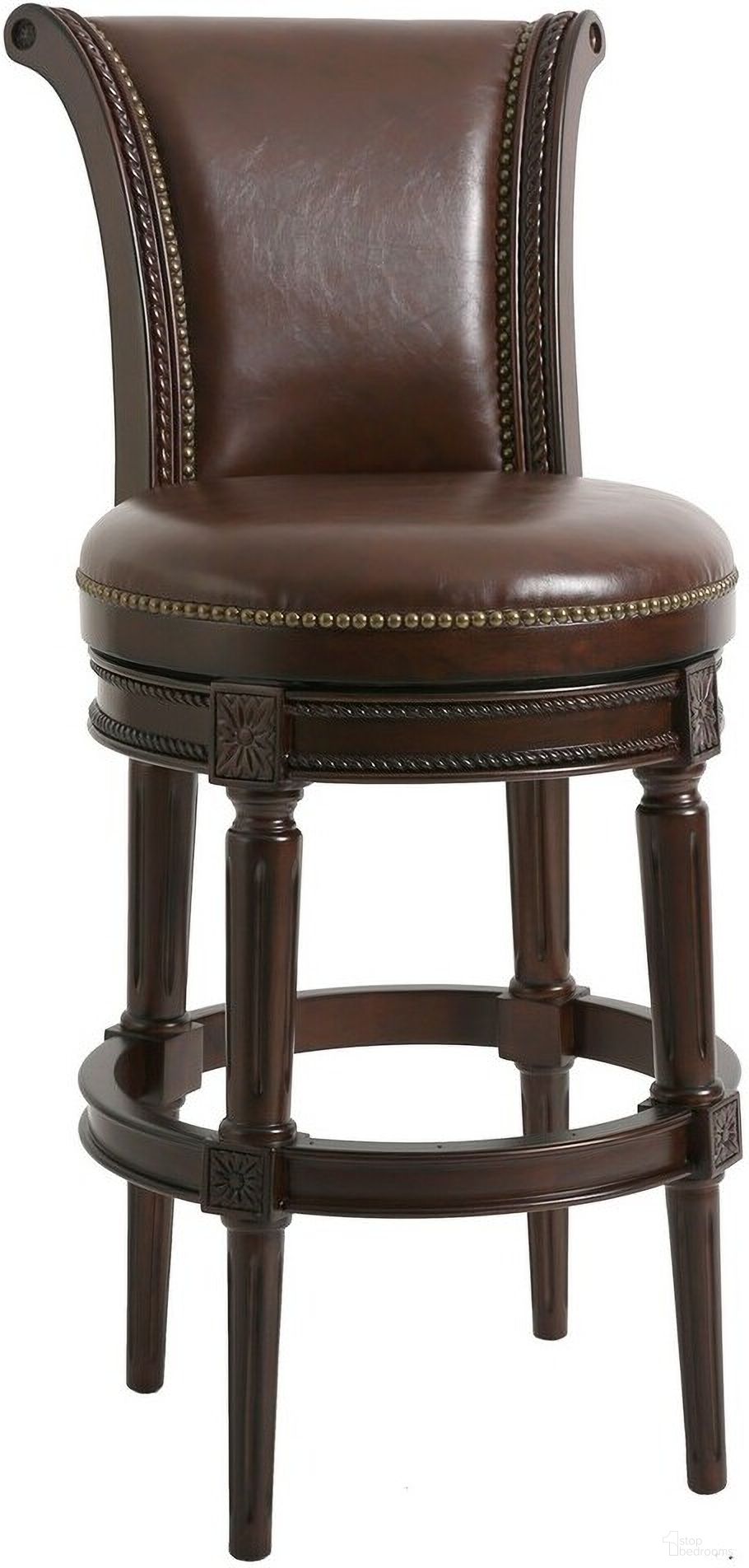 The appearance of Chapman 31 Inch Wood Bar-Height Swivel Barstool with High-Back In Espresso and Dark Brown designed by New Ridge Home Goods in the transitional interior design. This espresso/dark brown piece of furniture was selected by 1StopBedrooms from Chapman Collection to add a touch of cosiness and style into your home. Sku: NR100431-PBS-MH. Material: Hardwood.