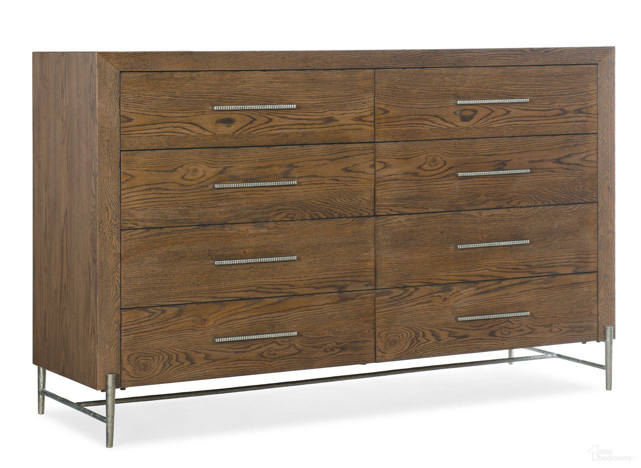 The appearance of Chapman Eight-Drawer Dresser designed by Hooker in the transitional interior design. This medium wood piece of furniture  was selected by 1StopBedrooms from Chapman Collection to add a touch of cosiness and style into your home. Sku: 6033-90001-85. Material: Oak Veneer.