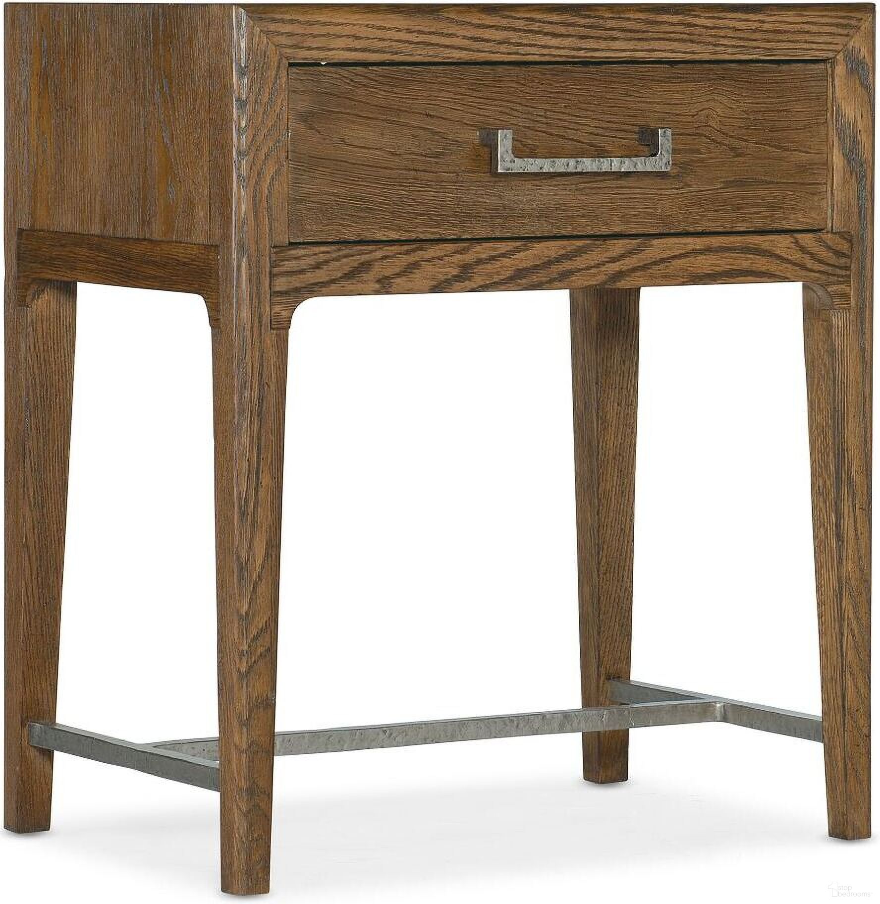 The appearance of Chapman Leg Nightstand designed by Hooker in the transitional interior design. This medium wood piece of furniture was selected by 1StopBedrooms from Chapman Collection to add a touch of cosiness and style into your home. Sku: 6033-90015-85. Material: Oak Veneer.
