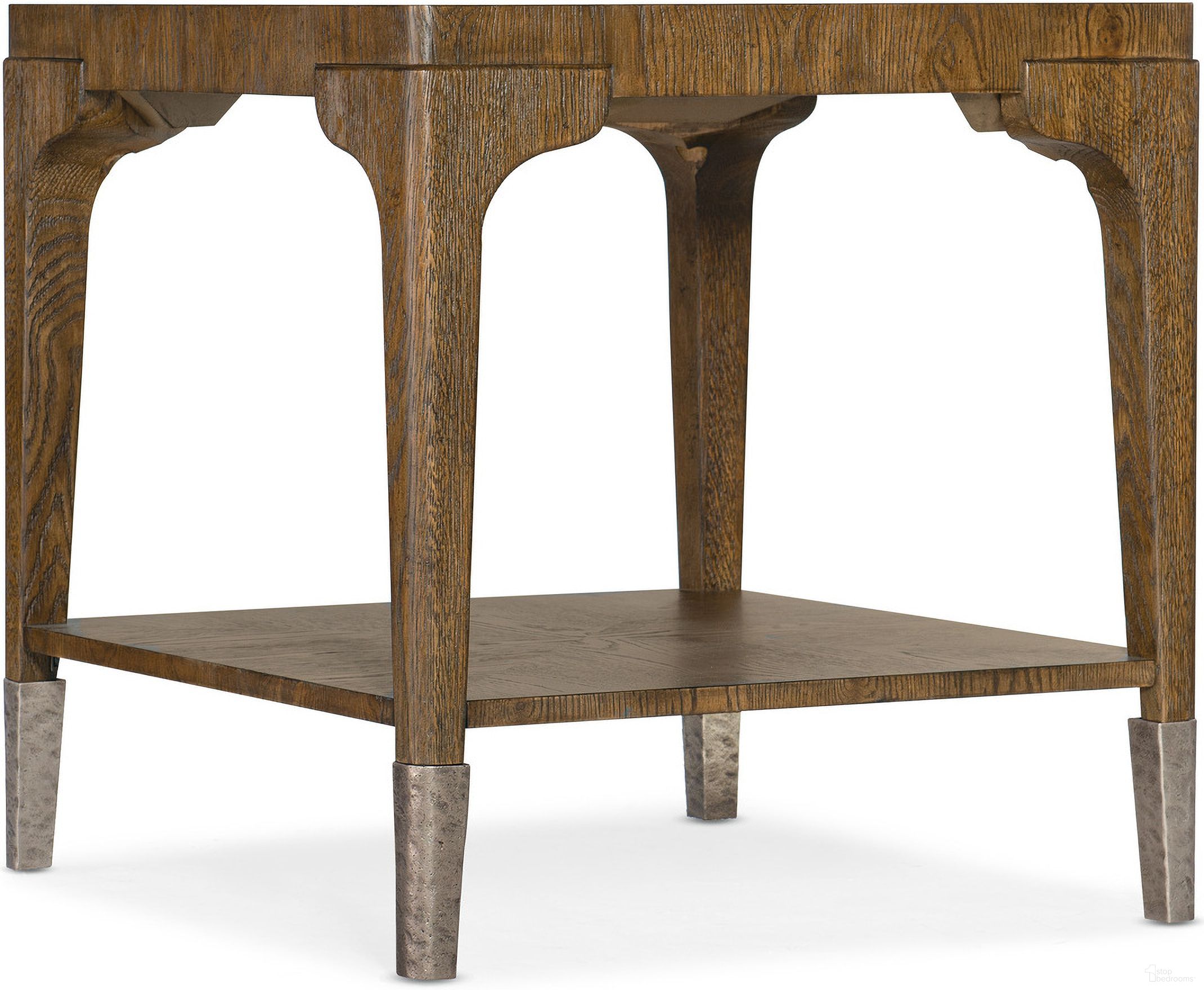 The appearance of Chapman Rectangle End Table designed by Hooker in the transitional interior design. This medium wood piece of furniture was selected by 1StopBedrooms from Chapman Collection to add a touch of cosiness and style into your home. Sku: 6033-80213-85. Material: Oak Veneer.