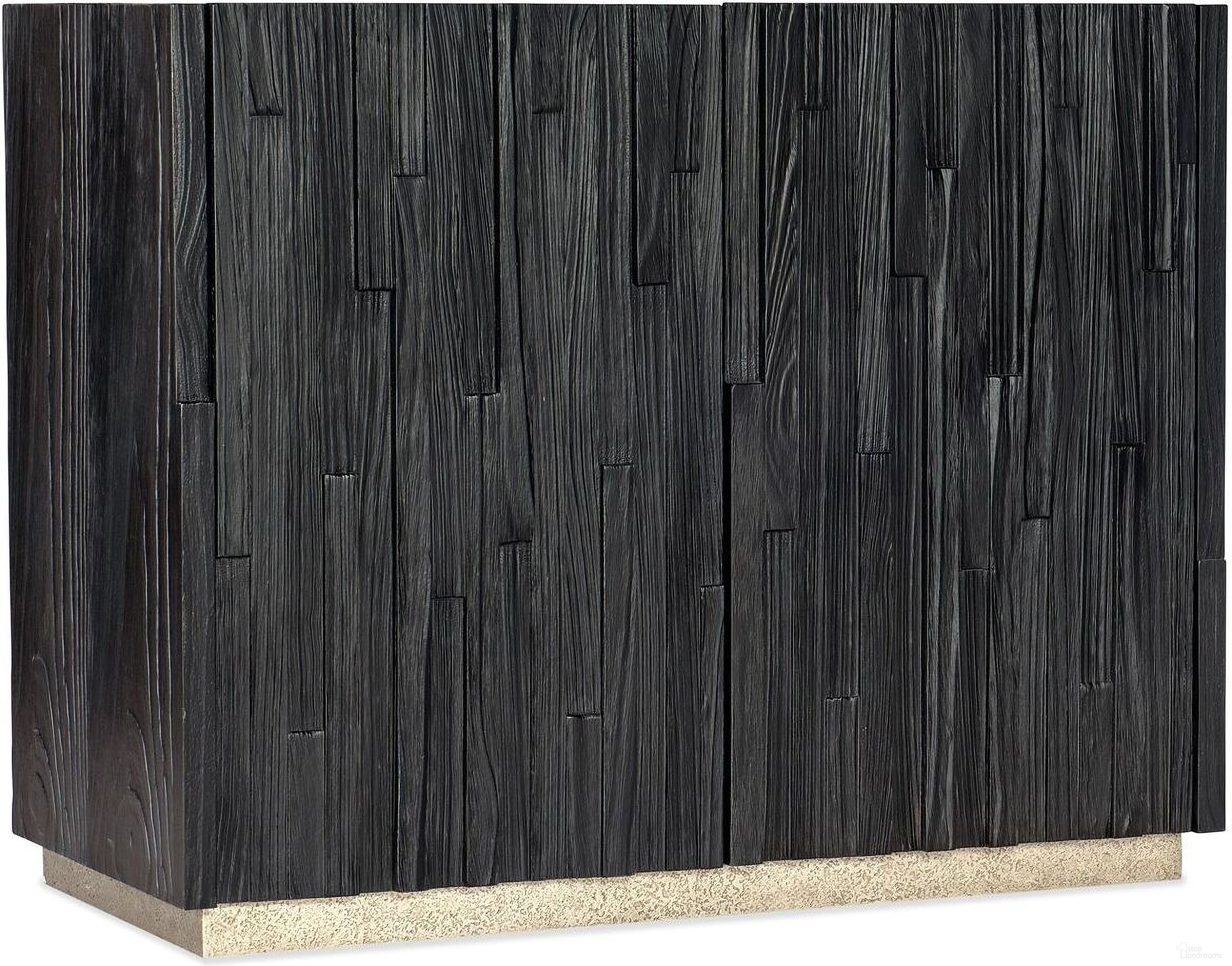The appearance of Chapman Shou Sugi Ban Accent Chest designed by Hooker in the transitional interior design. This black piece of furniture  was selected by 1StopBedrooms from Chapman Collection to add a touch of cosiness and style into your home. Sku: 6033-85004-99. Material: Pine.