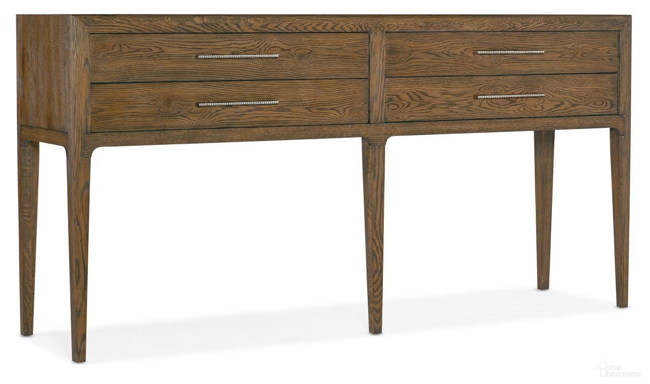 The appearance of Chapman Sideboard designed by Hooker in the transitional interior design. This medium wood piece of furniture was selected by 1StopBedrooms from Chapman Collection to add a touch of cosiness and style into your home. Sku: 6033-75903-85. Material: Oak Veneer.