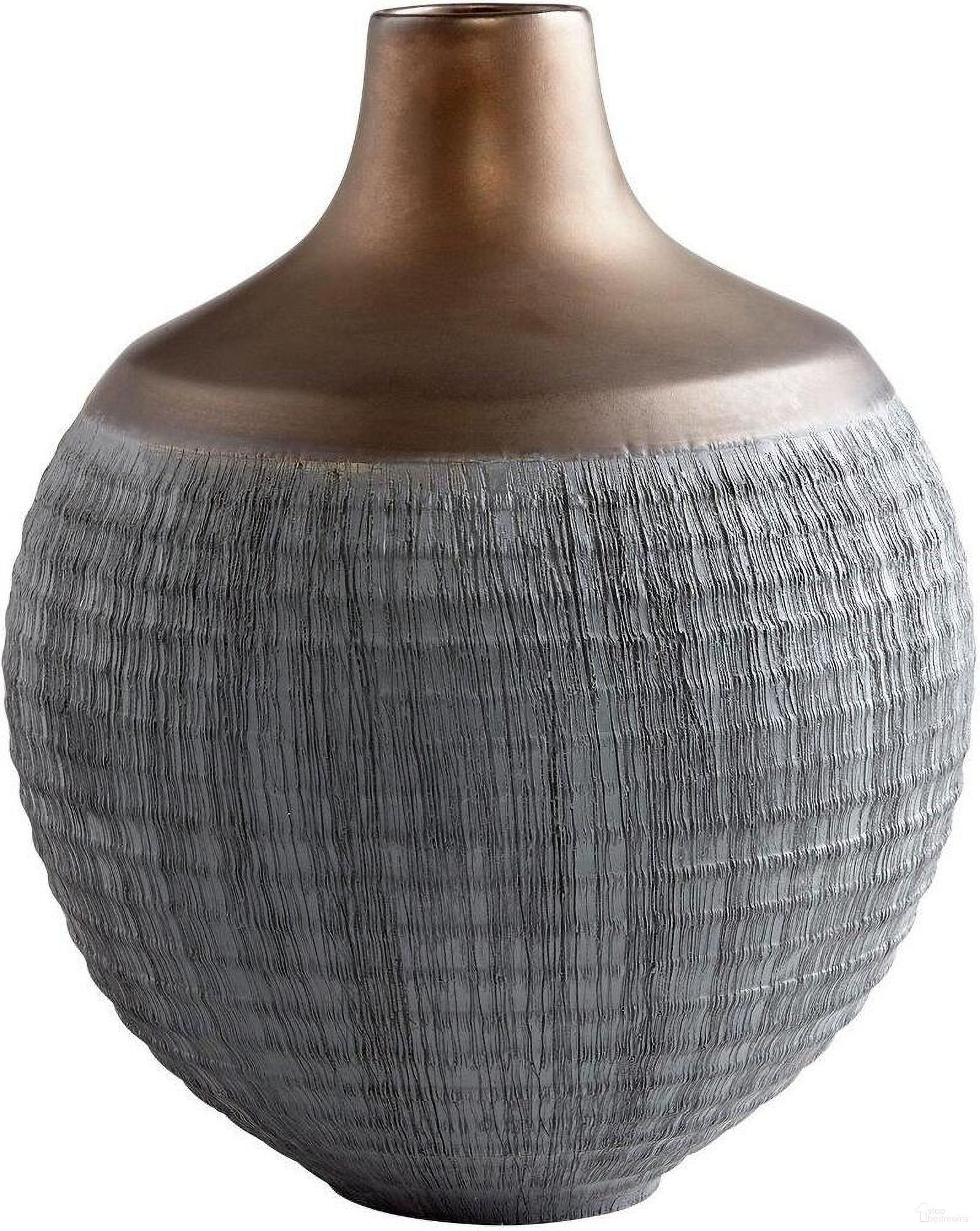 Charcoal Grey And Bronze Large Osiris Vase