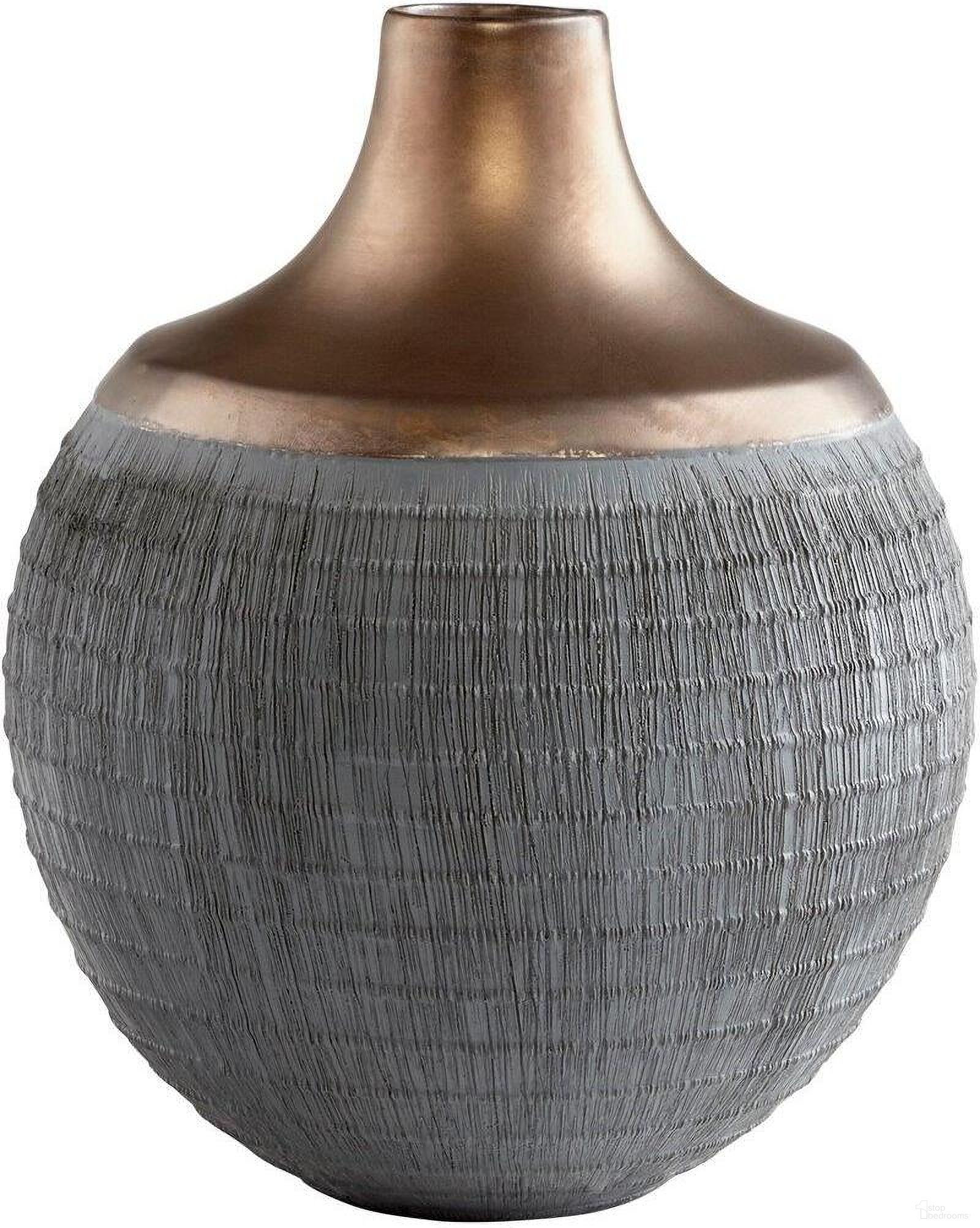 Charcoal Grey And Bronze Medium Osiris Vase