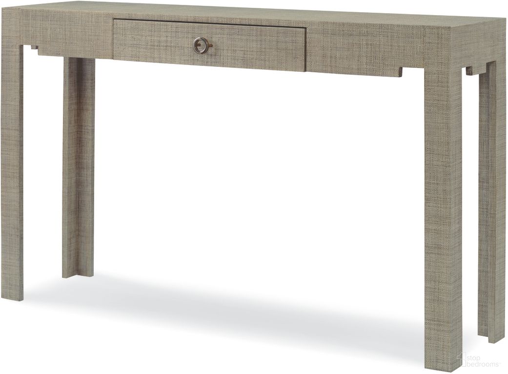The appearance of Charleston Console Table In French Grey designed by Century Furniture in the modern / contemporary interior design. This french grey piece of furniture  was selected by 1StopBedrooms from Curate Collection to add a touch of cosiness and style into your home. Sku: CT5011-FG. Material: Raffia.