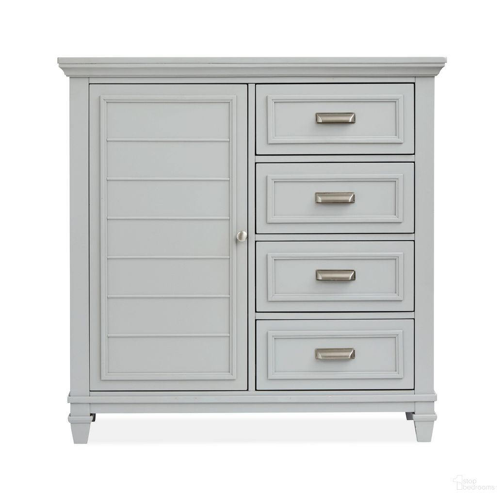The appearance of Charleston Door Chest In Harbor Gray designed by Magnussen in the country / farmhouse interior design. This gray piece of furniture was selected by 1StopBedrooms from Charleston Collection to add a touch of cosiness and style into your home. Sku: B5611-13GY. Material: MDF.