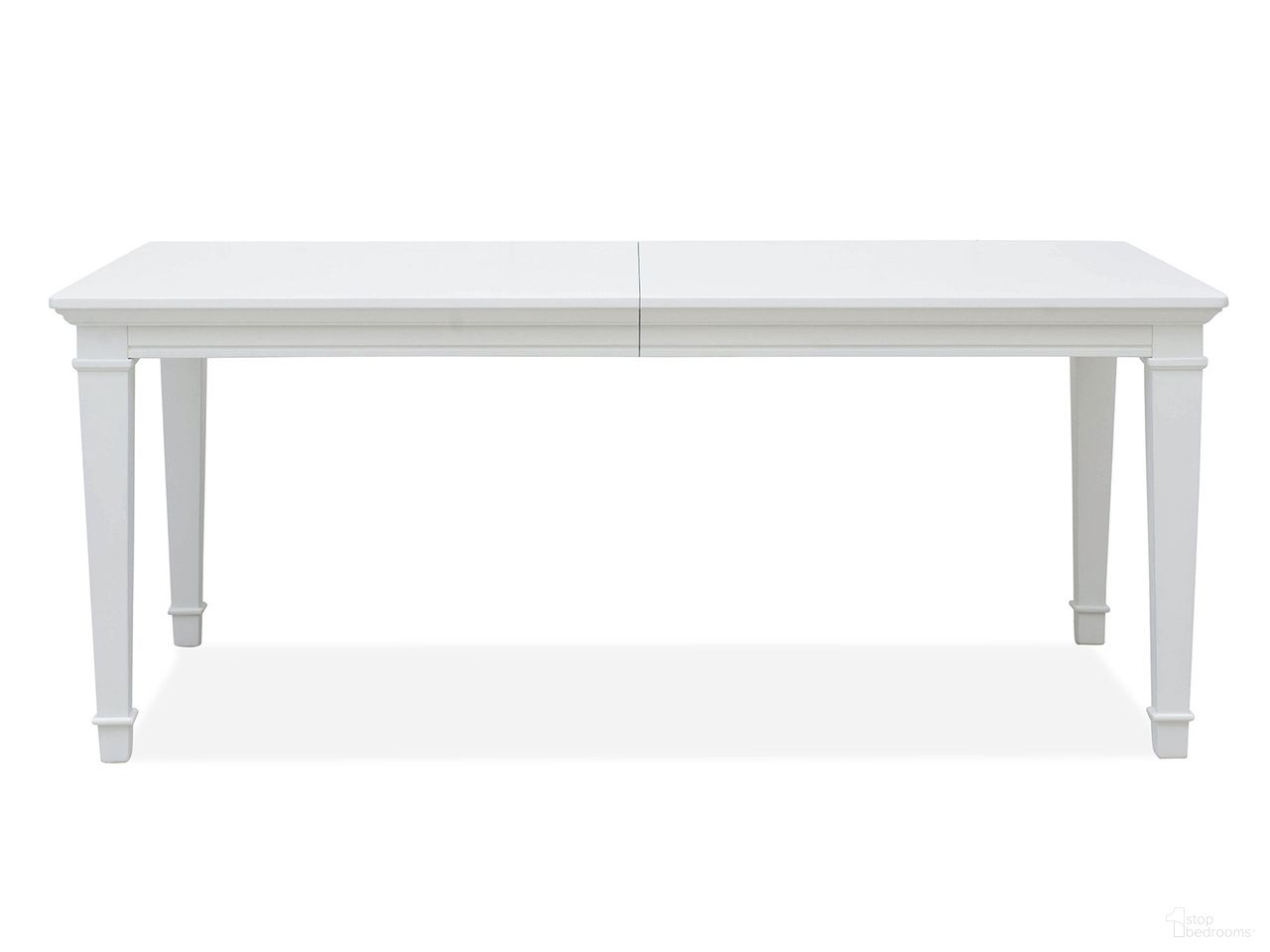 The appearance of Charleston Extendable Rectangular Dining Table In White Dove designed by Magnussen in the traditional interior design. This white dove piece of furniture was selected by 1StopBedrooms from Charleston Collection to add a touch of cosiness and style into your home. Sku: D5611-20WH. Table Base Style: Legs. Table Top Shape: Rectangular. Size: 72" x 38". Material: Hardwood.