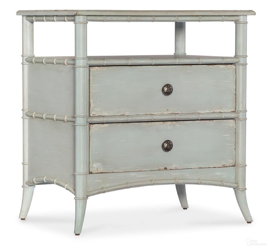 The appearance of Charleston Nightstand In Blues designed by Hooker in the traditional interior design. This blue piece of furniture was selected by 1StopBedrooms from Charleston Collection to add a touch of cosiness and style into your home. Sku: 6750-90216-40. Material: Wood.