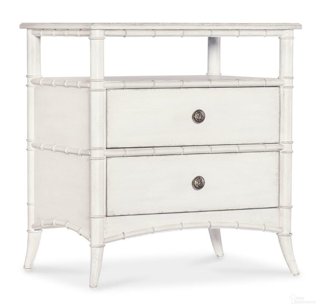 The appearance of Charleston Nightstand In Whites and Creams and Beiges designed by Hooker in the traditional interior design. This beige piece of furniture was selected by 1StopBedrooms from Charleston Collection to add a touch of cosiness and style into your home. Sku: 6750-90216-06. Material: Wood.