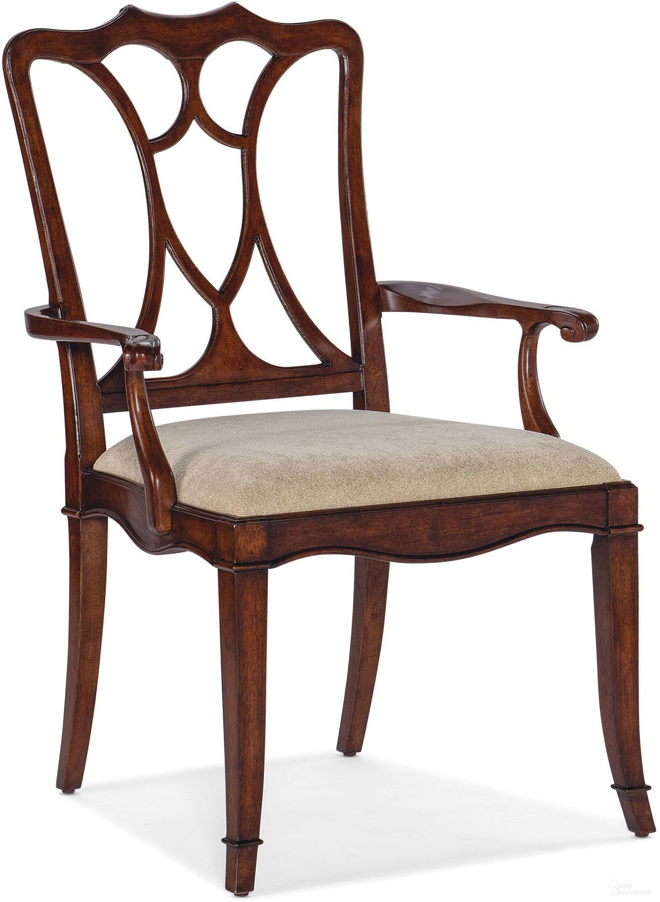 The appearance of Charleston Upholstered Seat Arm Chair Set of 2 In Dark Brown designed by Hooker in the traditional interior design. This dark brown piece of furniture was selected by 1StopBedrooms from Charleston Collection to add a touch of cosiness and style into your home. Sku: 6750-75300-85. Material: Fabric. Chair Type: Arm Chair.