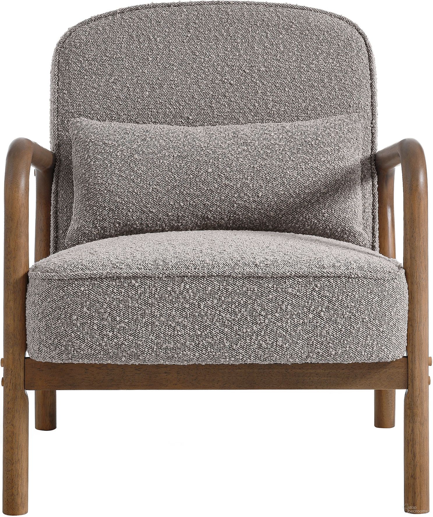 Charlie Boucle Upholstered Armchair In Taupe