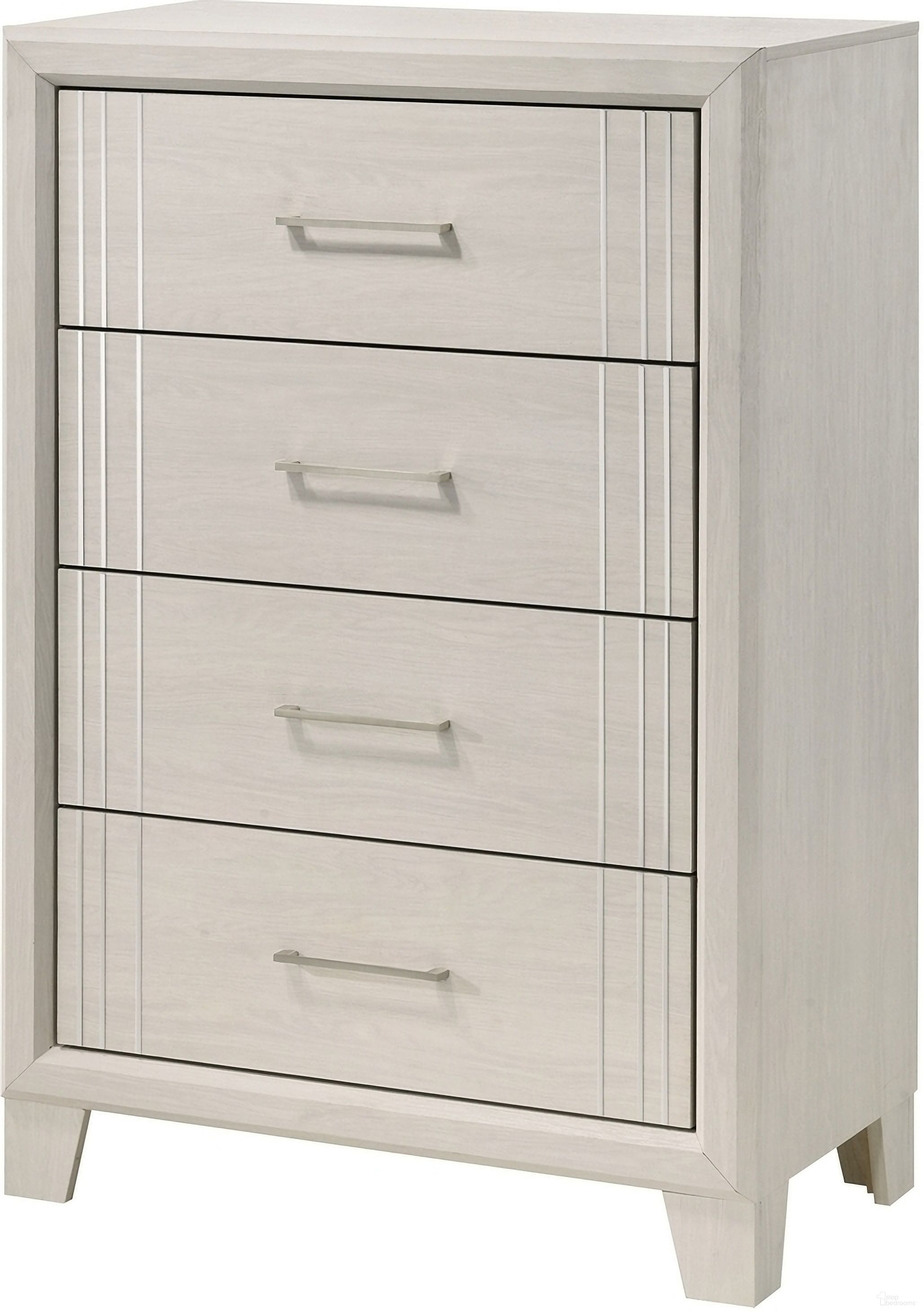 The appearance of Charlie Chest In White designed by Crown Mark in the modern / contemporary interior design. This white piece of furniture was selected by 1StopBedrooms from Charlie Collection to add a touch of cosiness and style into your home. Sku: B9230-4. Material: MDF.