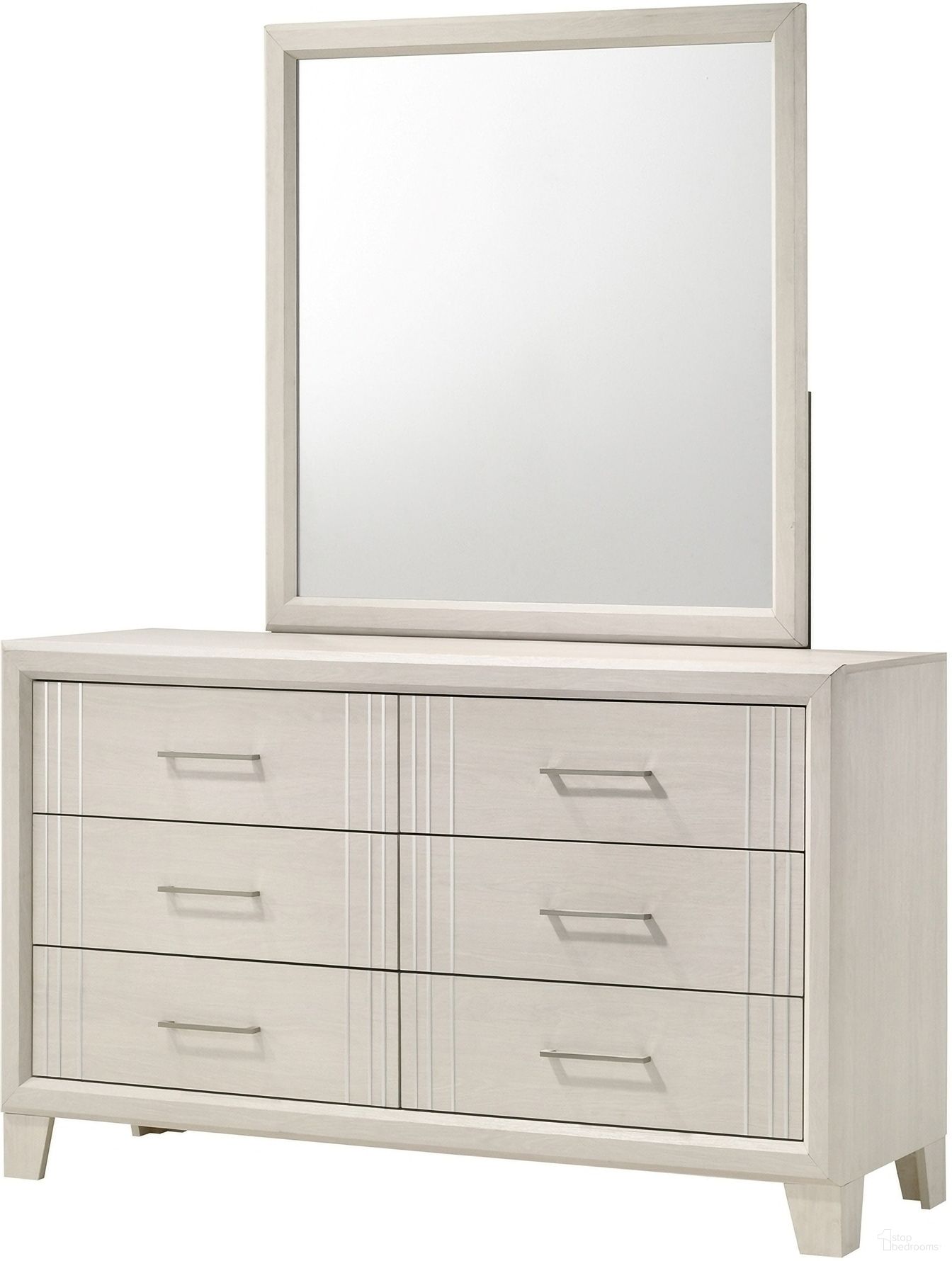 The appearance of Charlie Dresser Mirror In White designed by Crown Mark in the modern / contemporary interior design. This white piece of furniture was selected by 1StopBedrooms from Charlie Collection to add a touch of cosiness and style into your home. Sku: B9230-11. Material: MDF.