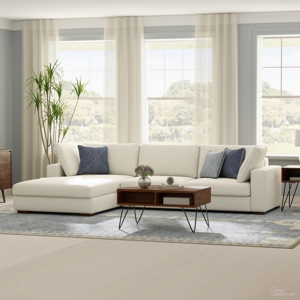 The appearance of Charlie Woven Performance Fabric Left-Facing Sectional In Cream designed by Simpli Home in the modern / contemporary interior design. This cream piece of furniture was selected by 1StopBedrooms from Charlie Collection to add a touch of cosiness and style into your home. Sku: AXCLSECCHA-CR. Material: Performance Fabric. Orientation: LAF.