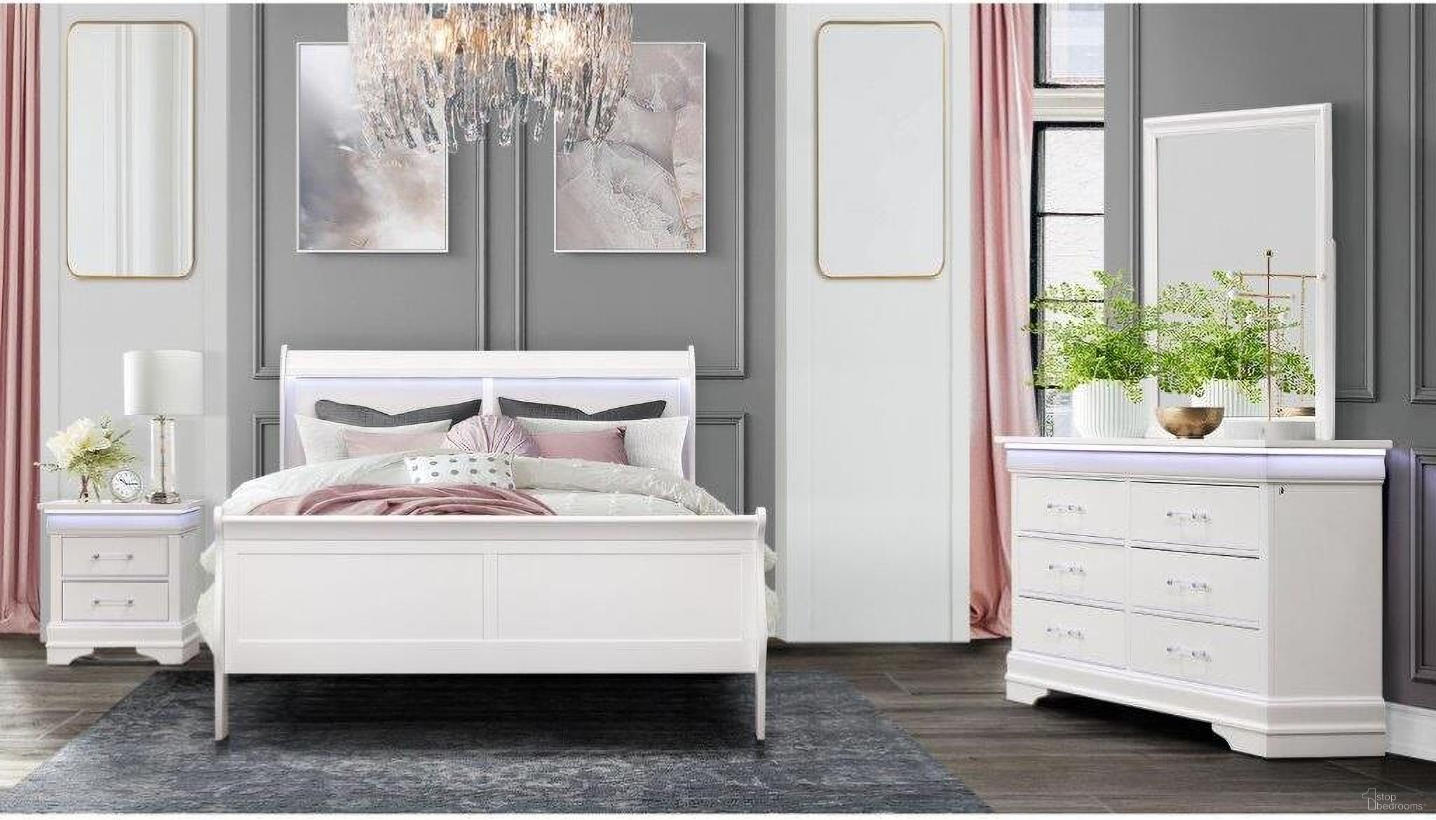 The appearance of Charlie Youth Bedroom Set In White designed by Global Furniture USA in the modern / contemporary interior design. This white piece of furniture was selected by 1StopBedrooms from Charlie Collection to add a touch of cosiness and style into your home. Sku: CHARLIE-WHITE-FB-HB/FB W/LED;CHARLIE-WHITE-FB-SR;CHARLIE-WHITE-NS W/LED. Bed Size: Full. Material: Rubberwood.