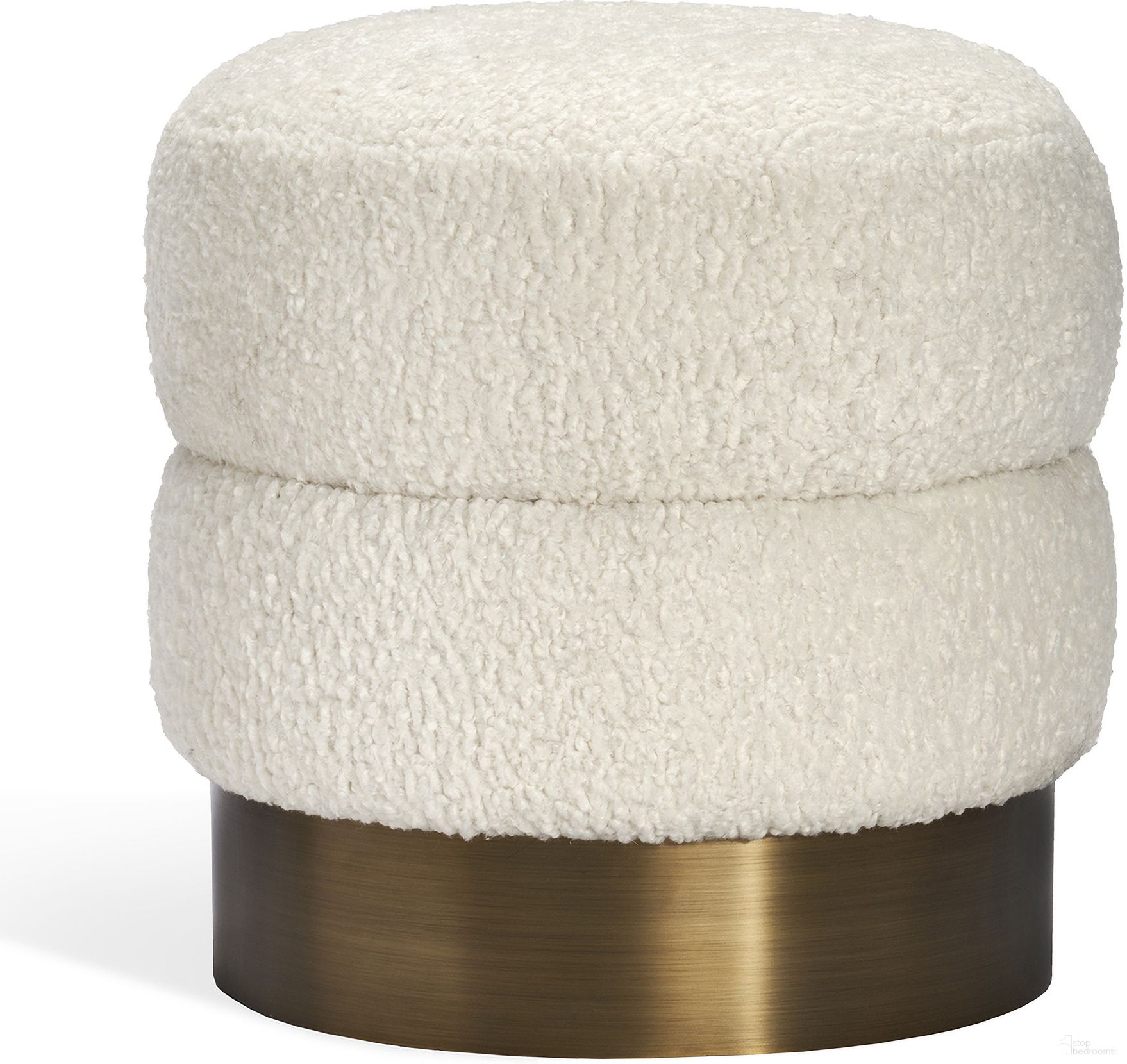 The appearance of Charlize Stool In Antique Bronze designed by Interlude Home in the modern / contemporary interior design. This antique bronze piece of furniture  was selected by 1StopBedrooms from Charlize Collection to add a touch of cosiness and style into your home. Sku: 188169. Material: Faux Shearling.
