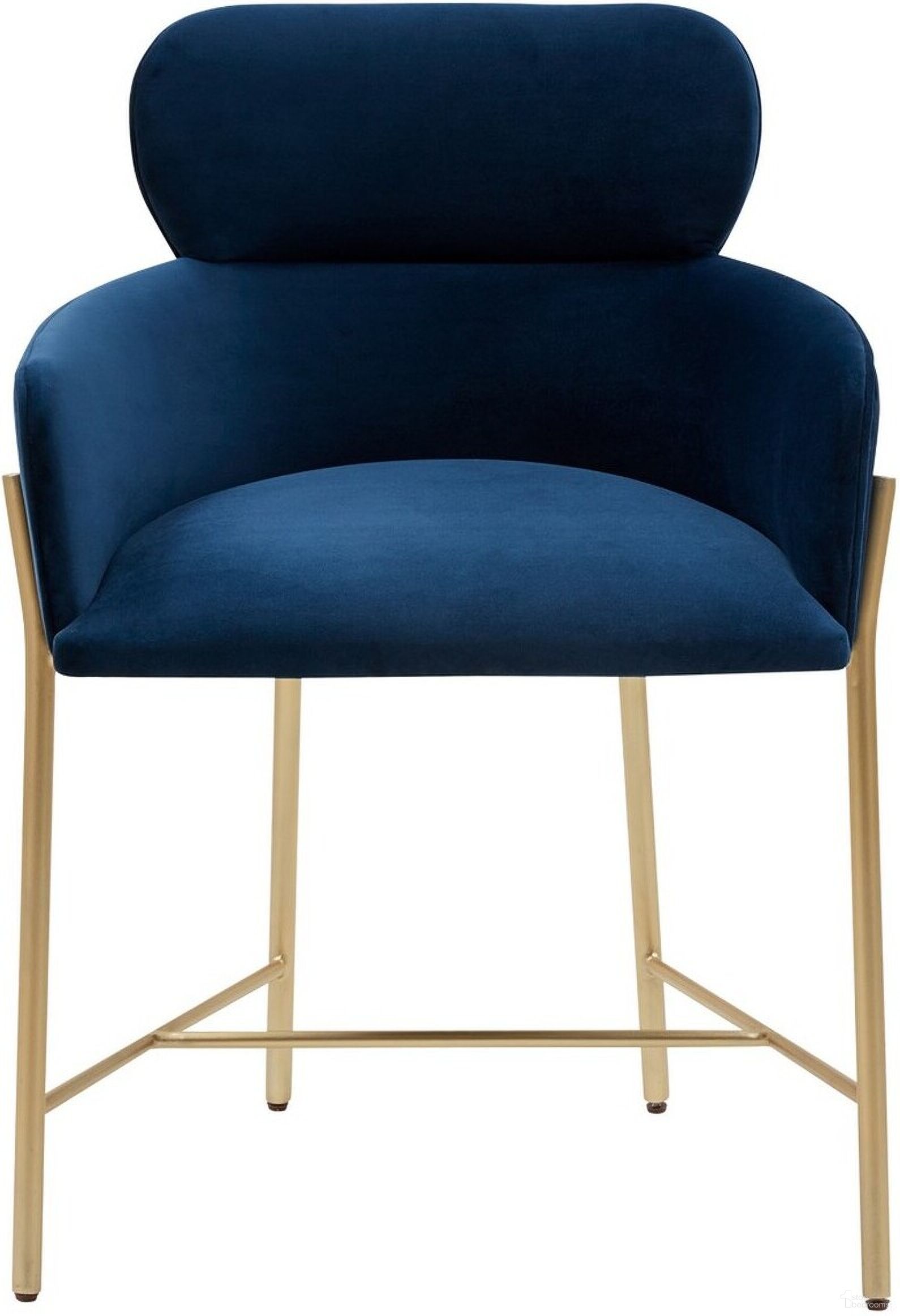 Charlize Velvet Dining Chair In Navy And Gold