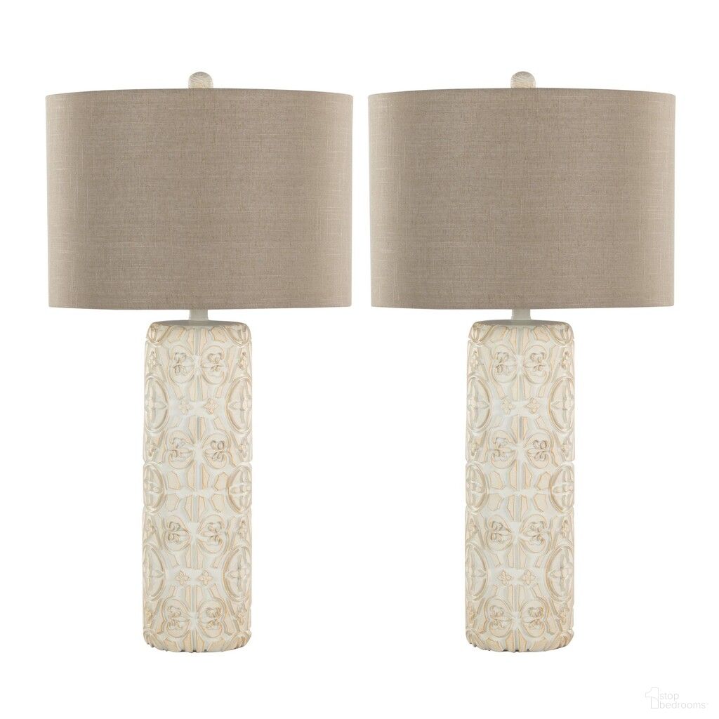 The appearance of Charlotte 30 Inch Polyresin Table Lamp Set of 2 In Brushed Taos Brown and Beige designed by Lumisource in the modern / contemporary interior design. This brushed taos brown and beige piece of furniture  was selected by 1StopBedrooms from Charlotte Collection to add a touch of cosiness and style into your home. Sku: GTP30-CHARLOT WBNBN2. Material: Linen.