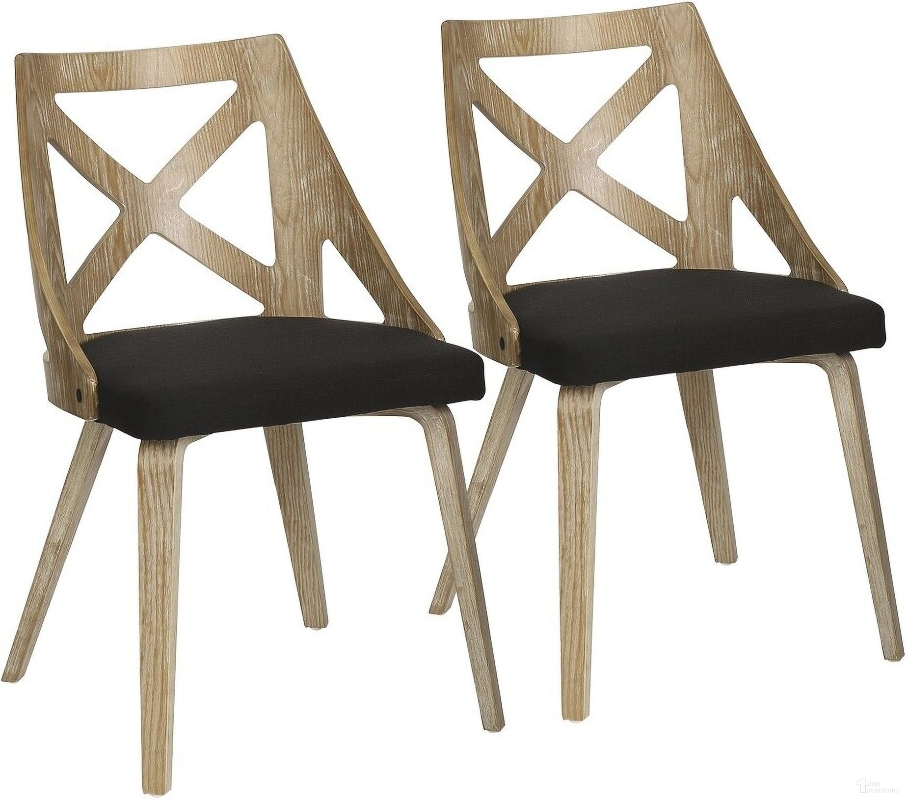 The appearance of Charlotte Chair Set of 2 In Washed White/Rustic Brown and Black designed by Lumisource in the country / farmhouse interior design. This rustic brown and black piece of furniture was selected by 1StopBedrooms from Charlotte Collection to add a touch of cosiness and style into your home. Sku: CH-CHARLOT WWCHAR2. Material: Wood. Chair Type: Side Chair.
