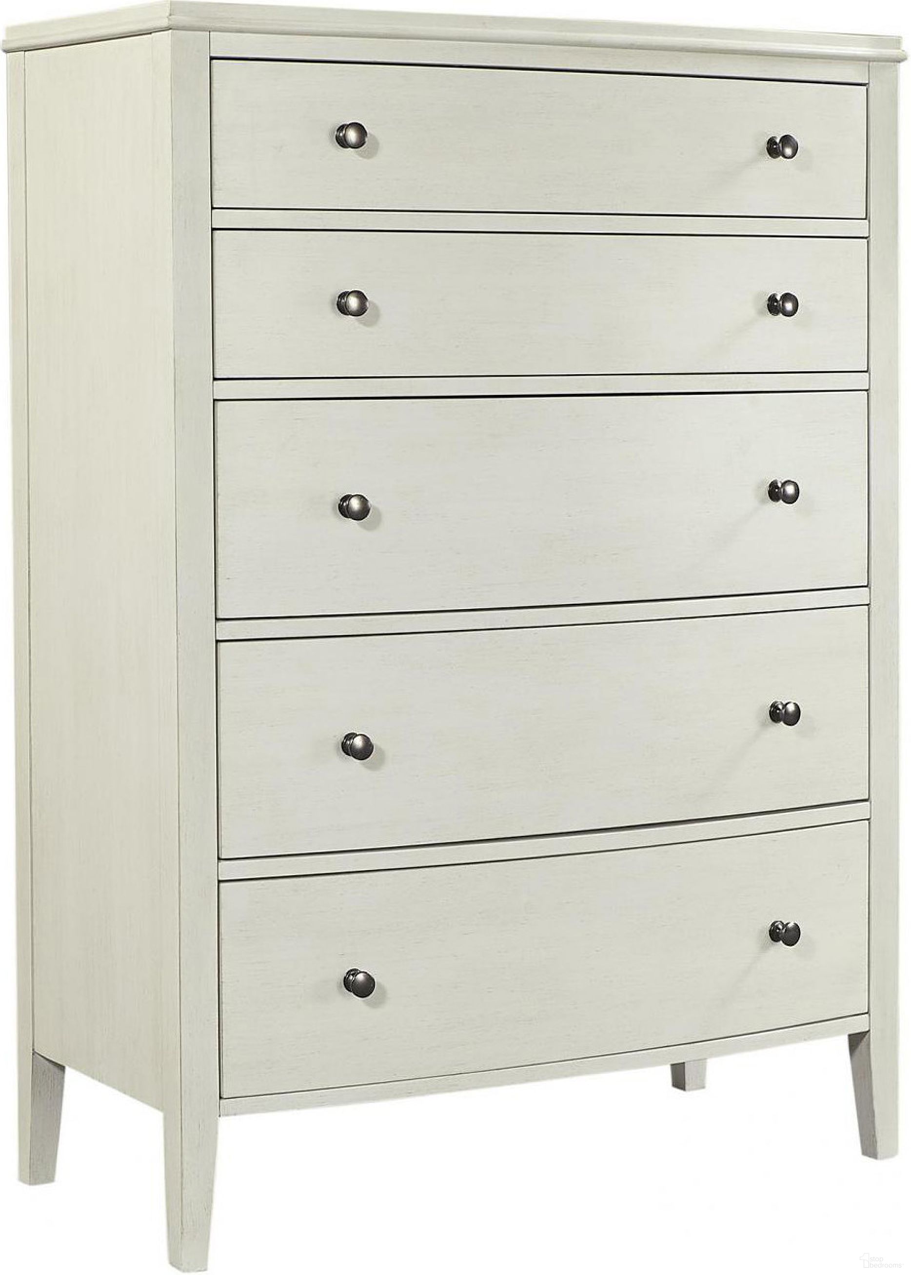 The appearance of Charlotte Chest In Pebble White designed by Aspenhome in the transitional interior design. This white piece of furniture  was selected by 1StopBedrooms from Charlotte Collection to add a touch of cosiness and style into your home. Sku: I218-456-WHT-1. Material: Wood.