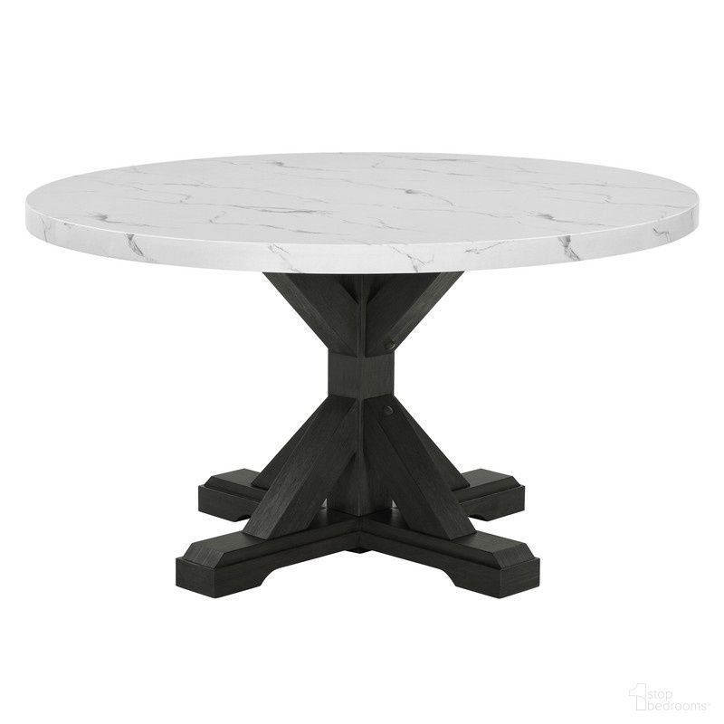 The appearance of Charlotte Faux Marble Dining Table in Rustic Gray designed by Best Quality Furniture in the country / farmhouse interior design. This rustic gray piece of furniture  was selected by 1StopBedrooms from Charlotte Collection to add a touch of cosiness and style into your home. Sku: D522-DTT;D522-DTB. Table Base Style: Pedestal. Table Top Shape: Round. Material: MDF. Size: 54".