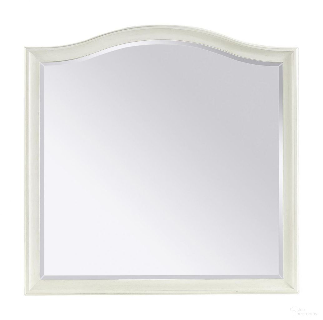 The appearance of Charlotte Landscape Mirror In White designed by Aspenhome in the transitional interior design. This white piece of furniture  was selected by 1StopBedrooms from Charlotte Collection to add a touch of cosiness and style into your home. Sku: I218-462-WHT. Material: Wood.