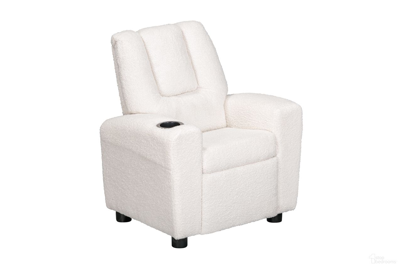 Chase Kids Recliner In Wooly White
