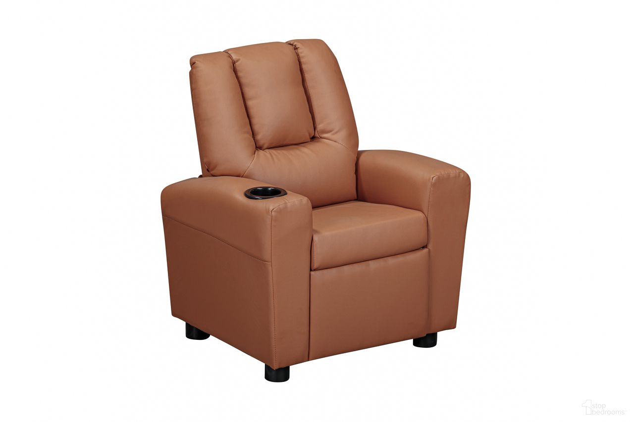Chase Kids Recliner Vegan Leather In Chestnut