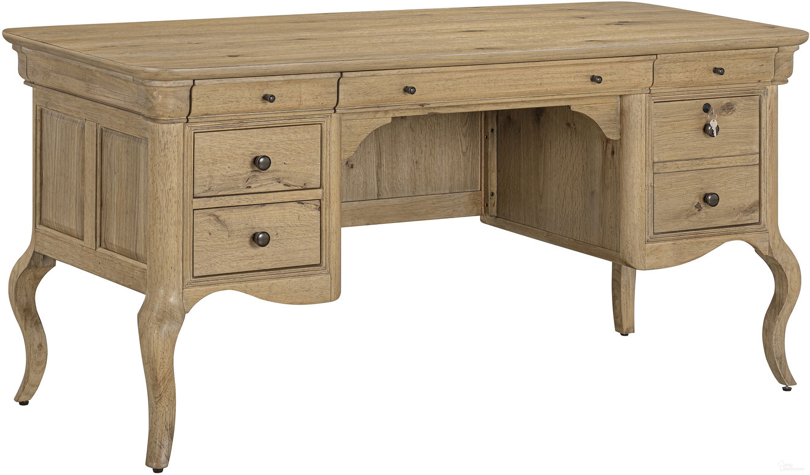 The appearance of Chateau Philippe 64 Inch Half Ped Desk In Cognac designed by Aspenhome in the traditional interior design. This cognac piece of furniture was selected by 1StopBedrooms from Chateau Philippe Collection to add a touch of cosiness and style into your home. Sku: I3290-371. Material: Wood.