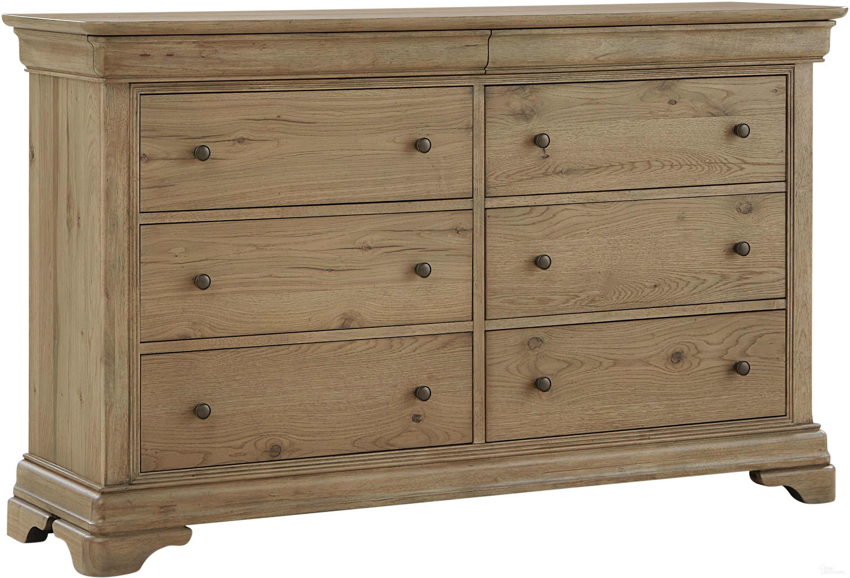 The appearance of Chateau Philippe Dresser In Cognac designed by Aspenhome in the traditional interior design. This cognac piece of furniture was selected by 1StopBedrooms from Chateau Philippe Collection to add a touch of cosiness and style into your home. Sku: I3290-453. Material: Wood.