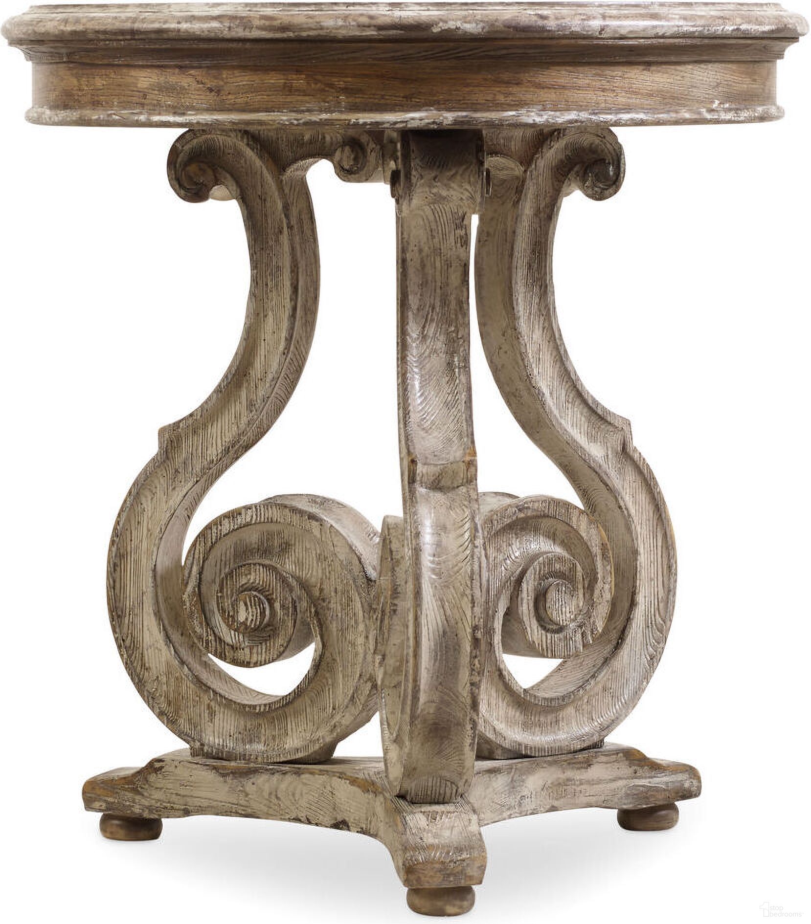 The appearance of Chatelet Light Wood Scroll Accent Table designed by Hooker in the traditional interior design. This light wood piece of furniture was selected by 1StopBedrooms from Chatelet Collection to add a touch of cosiness and style into your home. Sku: 5351-50002. Material: Walnut.