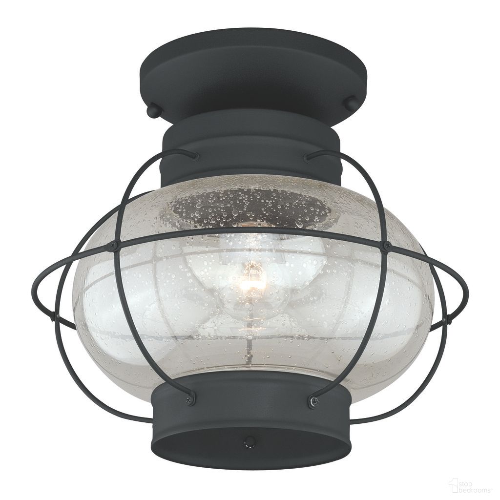 The appearance of Chatham 13 Inch Outdoor Semi Flush Mount Ceiling Light In Textured Black designed by Vaxcel in the coastal interior design. This textured black piece of furniture was selected by 1StopBedrooms from Chatham Collection to add a touch of cosiness and style into your home. Sku: T0144. Material: Steel.