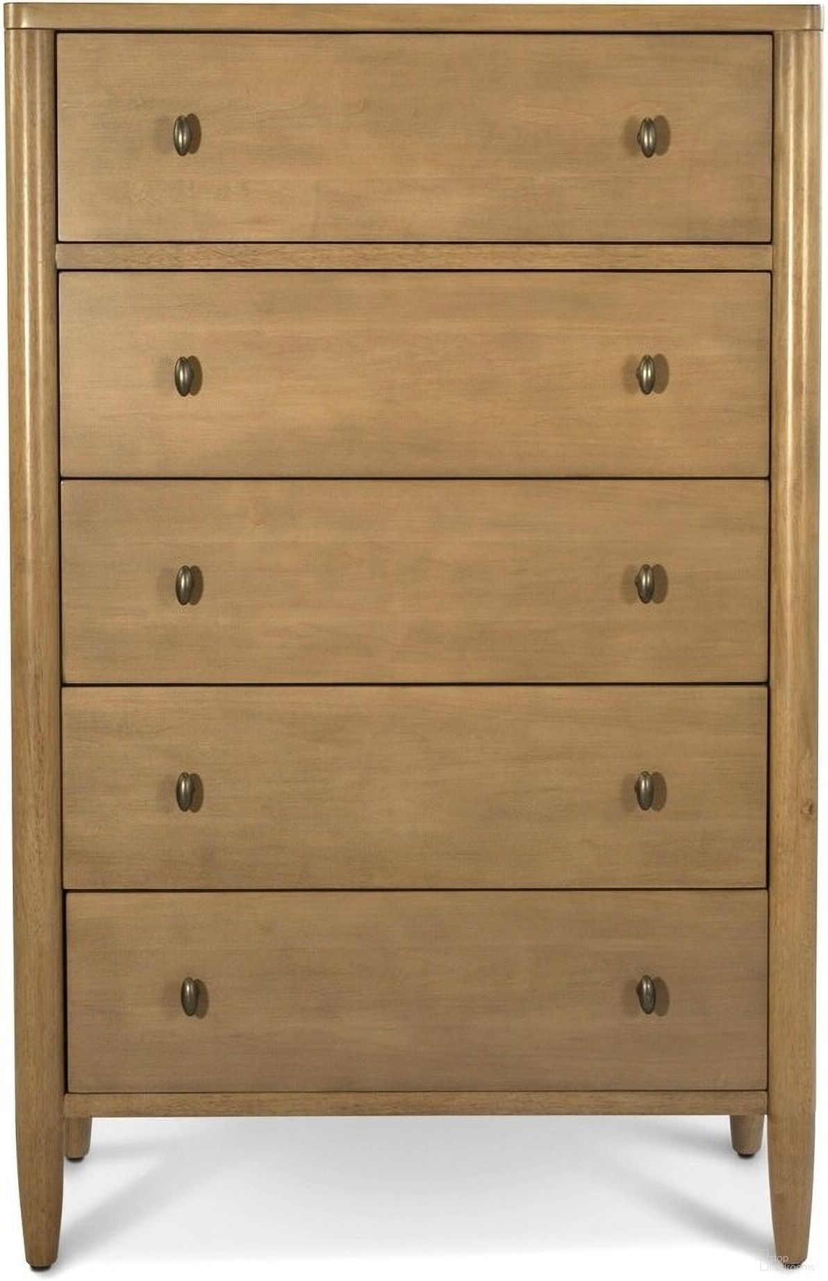 The appearance of Chatham 5 Drawer Chest In Tan designed by Sea Winds Trading in the transitional interior design. This tan piece of furniture was selected by 1StopBedrooms from Chatham Collection to add a touch of cosiness and style into your home. Sku: FL-B91135-MAPLE. Material: Wood.