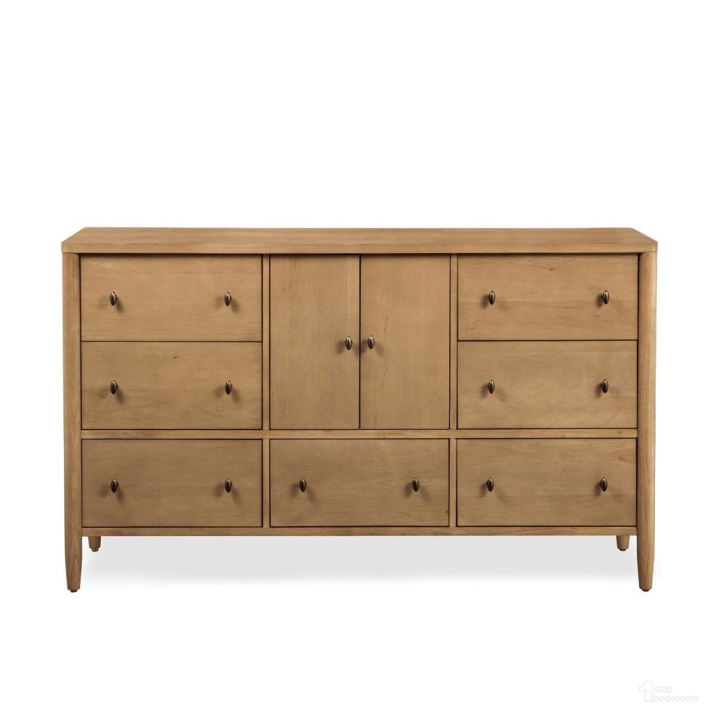 Chatham 7 Drawer and 2 Door Dresser In Warm Maple