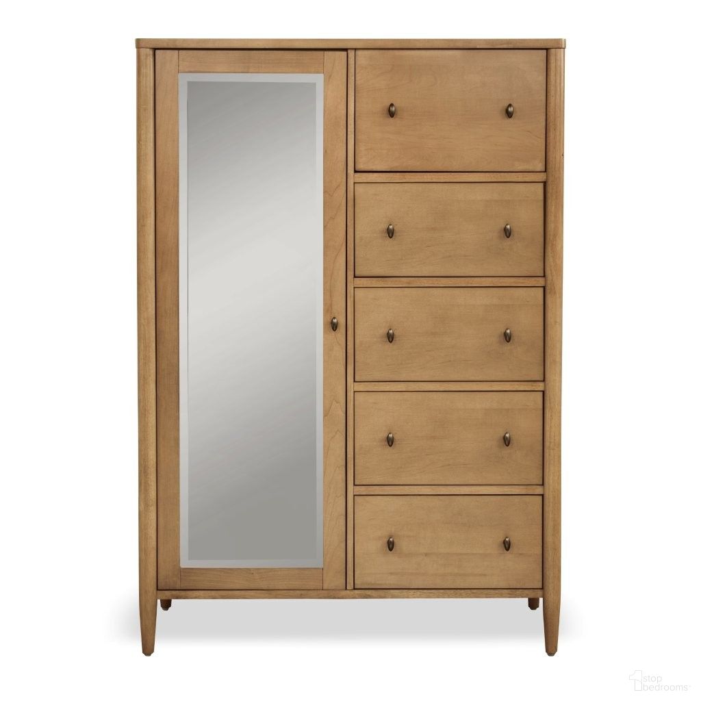 Chatham Mirrored Door Chest In Warm Maple