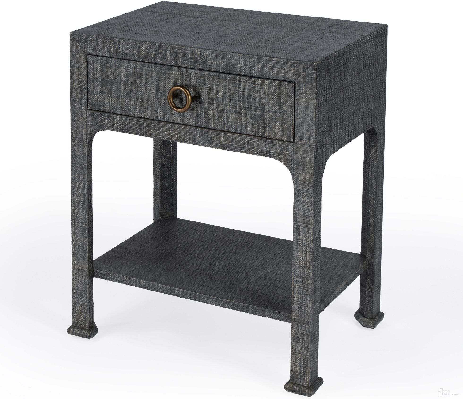 The appearance of Chatham Raffia Nightstand In Charcoal designed by Butler Specialty Company in the traditional interior design. This charcoal piece of furniture was selected by 1StopBedrooms from Chatham Collection to add a touch of cosiness and style into your home. Sku: 9147420. Material: Wood.