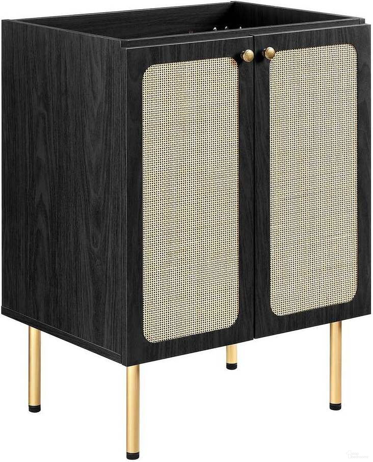 The appearance of Chaucer 24 Inch Bathroom Vanity Cabinet In Black designed by Modway in the modern / contemporary interior design. This black piece of furniture  was selected by 1StopBedrooms from Chaucer Collection to add a touch of cosiness and style into your home. Sku: EEI-6601-BLK. Material: Engineered Wood.