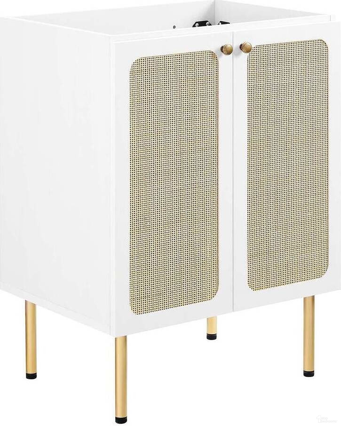 The appearance of Chaucer 24 Inch Bathroom Vanity Cabinet In White designed by Modway in the modern / contemporary interior design. This white piece of furniture  was selected by 1StopBedrooms from Chaucer Collection to add a touch of cosiness and style into your home. Sku: EEI-6601-WHI. Material: Engineered Wood.